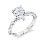Pear Shaped Alternating Engagement Ring - Felicity