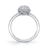 Round Cut Classic Spiral Hidden Halo Engagement Ring - Bristol