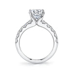 Cushion Cut Wide Diamond Setting Classic Engagement Ring - Aloria