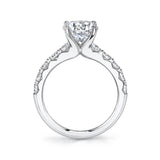 Cushion Cut Wide Diamond Setting Classic Engagement Ring - Aloria