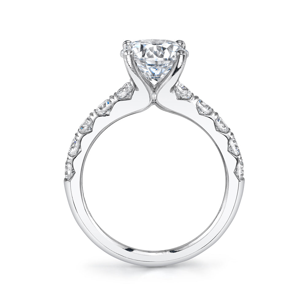 Radiant Cut Wide Diamond Setting Classic Engagement Ring - Aloria