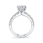 Radiant Cut Wide Diamond Setting Classic Engagement Ring - Aloria