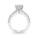 Radiant Cut Wide Diamond Setting Classic Engagement Ring - Aloria
