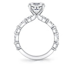 Round Cut Alternating Round and Marquise Diamond Engagement Ring - Cressida