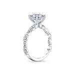Round Cut Alternating Round and Marquise Diamond Engagement Ring - Cressida