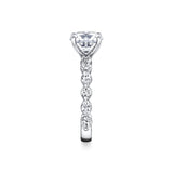 Round Cut Alternating Round and Marquise Diamond Engagement Ring - Cressida
