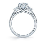 Round Cut Classic Three Stone Engagement Ring - Loretta