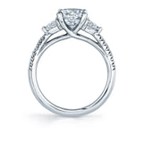 Round Cut Classic Three Stone Engagement Ring - Loretta