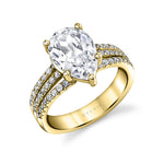 Pear Cut Split Shank Engagement Ring - Florencia
