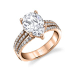 Pear Cut Split Shank Engagement Ring - Florencia