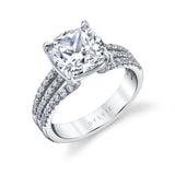 Cushion Cut Split Shank Engagement Ring - Florencia