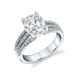 Oval Cut Split Shank Engagement Ring - Florencia