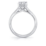 Emerald Cut Solitaire Hidden Halo Engagement Ring - Elliott
