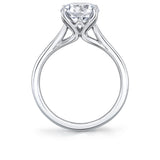 Tulira Solitaire Petal Prong Engagement Ring - Amber