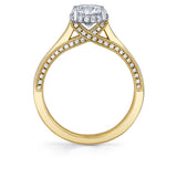 Round Cut Diamond Profile Hidden Halo Engagement Ring - Sawyer