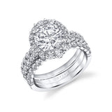 Round Cut Split Shank Halo Engagement Ring - Abigail
