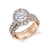 Round Cut Split Shank Halo Engagement Ring - Abigail