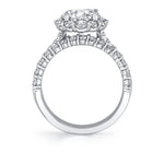 Round Cut Split Shank Halo Engagement Ring - Abigail