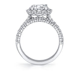 Round Cut Split Shank Halo Engagement Ring - Abigail