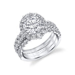Round Cut Split Shank Halo Engagement Ring - Abigail
