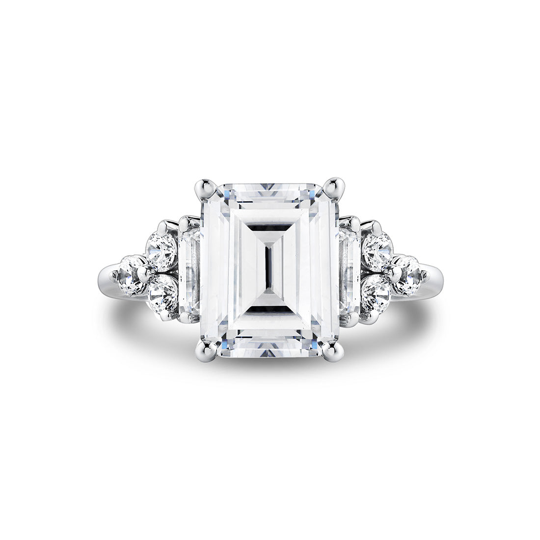 Emerald Cut Multi Stone Engagement Ring - Caisyn