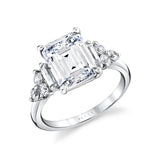 Emerald Cut Multi Stone Engagement Ring - Caisyn