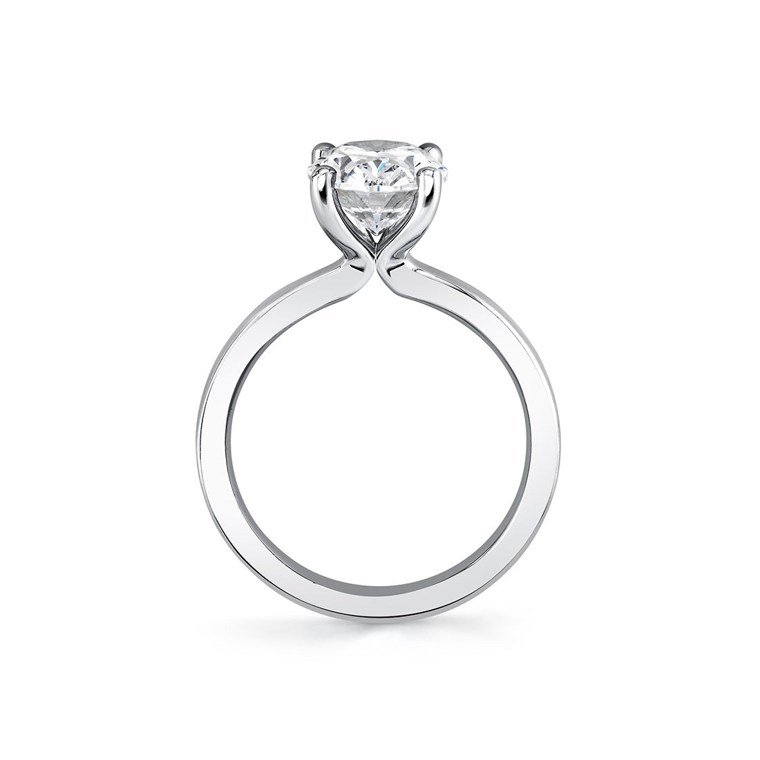 Oval Cut Flat Edge Solitaire Engagement Ring - Ember