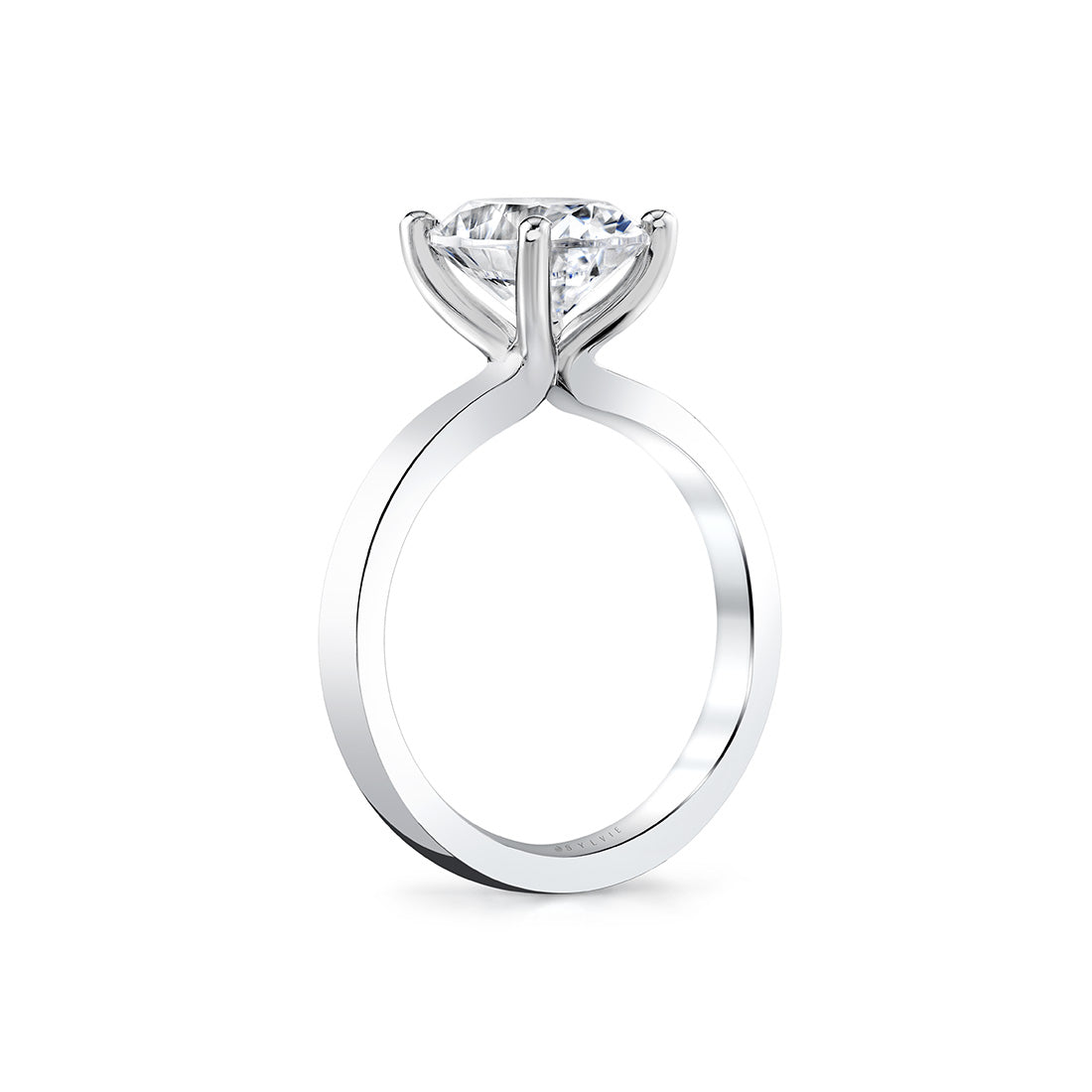Oval Cut Flat Edge Solitaire Engagement Ring - Ember