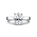 Oval Cut Flat Edge Solitaire Engagement Ring - Ember