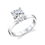 Oval Cut Flat Edge Solitaire Engagement Ring - Ember