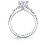 Round Cut Classic Three Stone Engagement Ring - Lorena