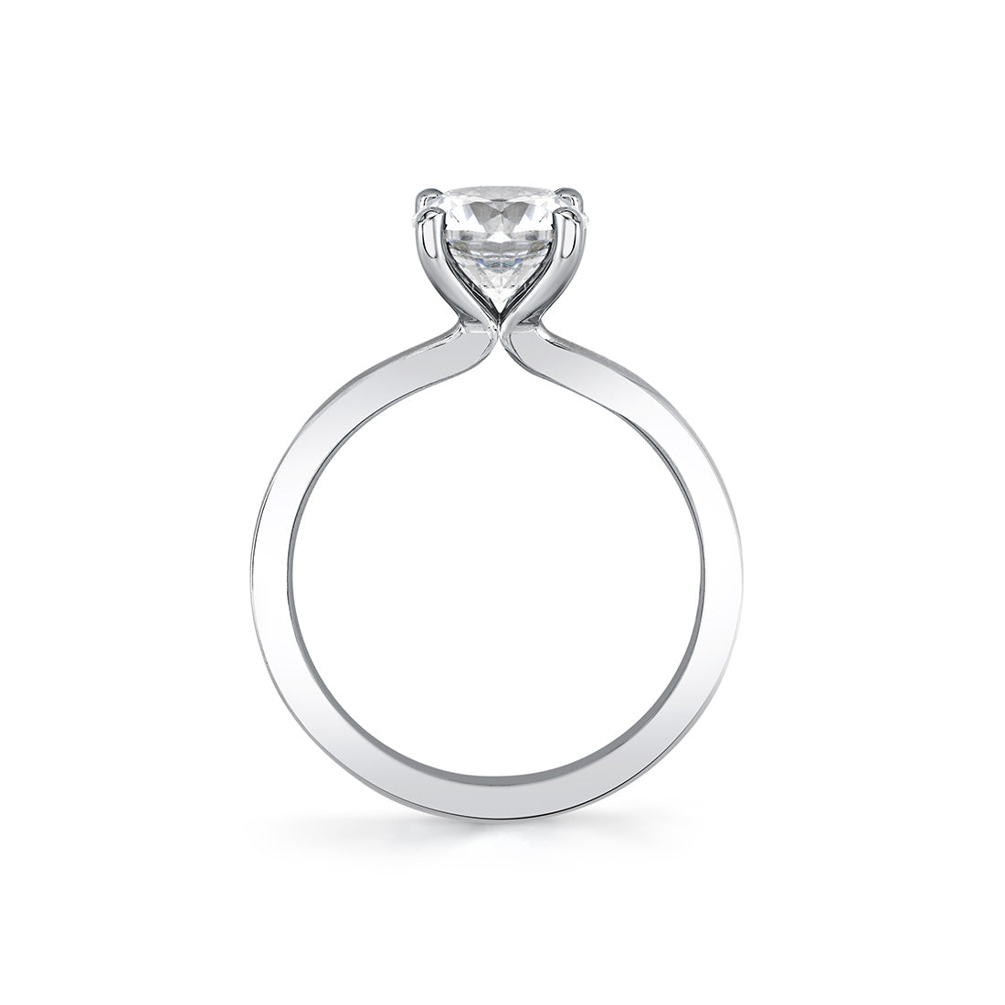 Round Cut Flat Edge Solitaire Engagement Ring - Sydney