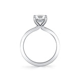 Round Cut Flat Edge Solitaire Engagement Ring - Sydney