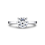 Round Cut Flat Edge Solitaire Engagement Ring - Sydney