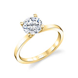 Round Cut Flat Edge Solitaire Engagement Ring - Sydney
