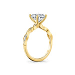 Tulira Alternating Marquise and Round Diamond Leaf Shaped Engagement Ring - Hortensia