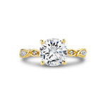 Tulira Alternating Marquise and Round Diamond Leaf Shaped Engagement Ring - Hortensia