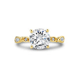 Tulira Alternating Marquise and Round Diamond Leaf Shaped Engagement Ring - Hortensia