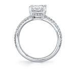 Ainsley - 3-Row Split-Shank Diamond Band Emerald Cut Engagement Ring