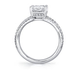 Ainsley - 3-Row Split-Shank Diamond Band Emerald Cut Engagement Ring