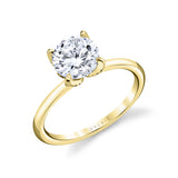 Tulira Solitaire Diamond Petal Prong Engagement Ring - Althaia