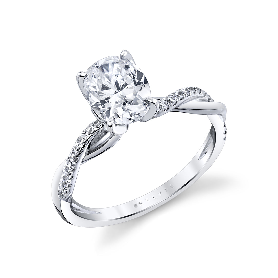 Tulira Spiral Diamond Petal Prong Engagement Ring - Carissa