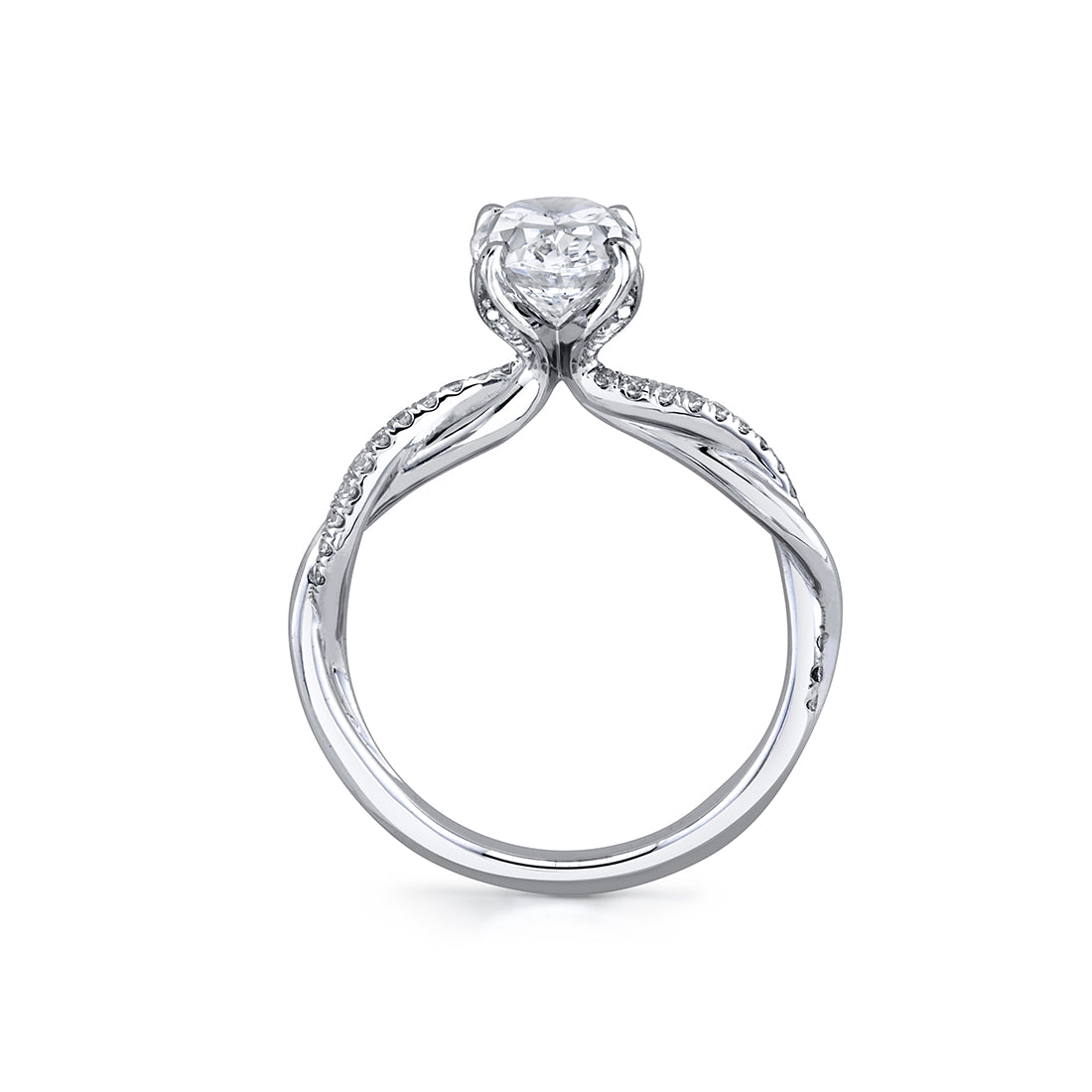 Tulira Spiral Diamond Petal Prong Engagement Ring - Carissa