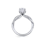 Tulira Spiral Diamond Petal Prong Engagement Ring - Carissa