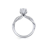Tulira Spiral Diamond Petal Prong Engagement Ring - Carissa