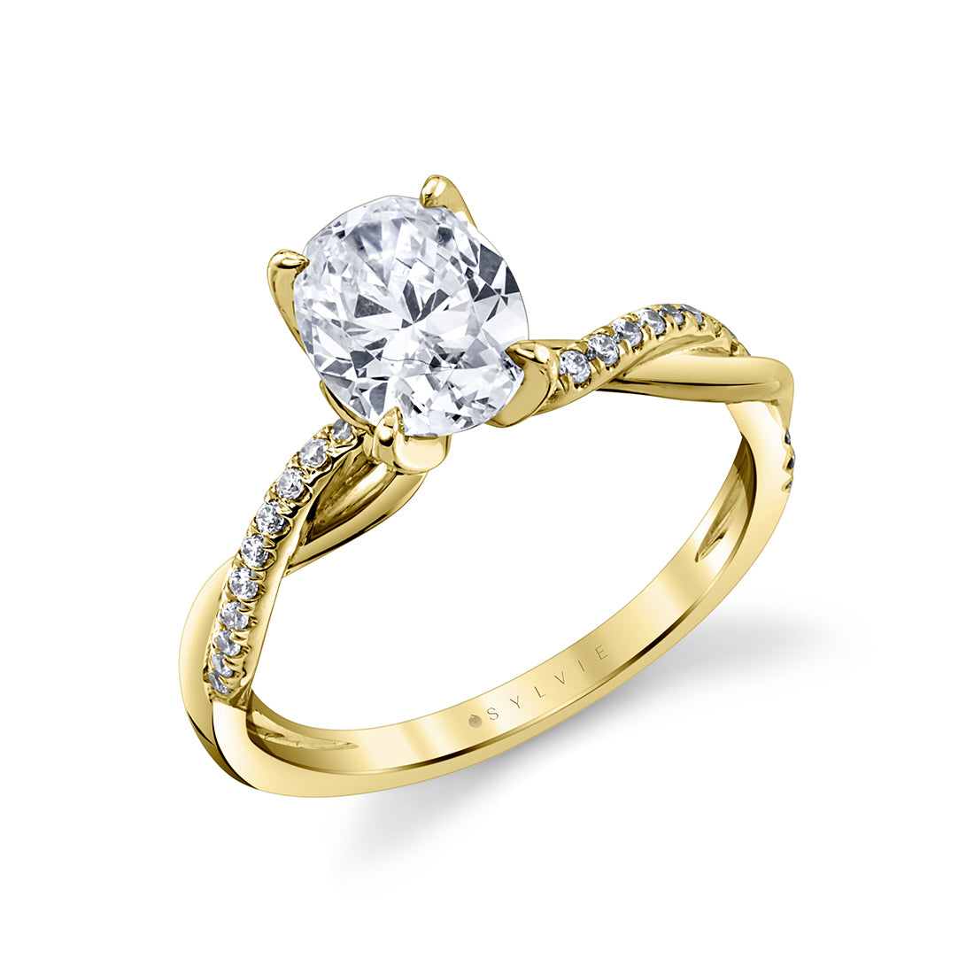 Tulira Spiral Diamond Petal Prong Engagement Ring - Carissa