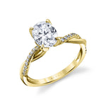 Tulira Spiral Diamond Petal Prong Engagement Ring - Carissa