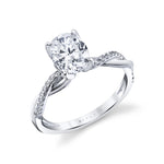 Tulira Spiral Diamond Petal Prong Engagement Ring - Carissa