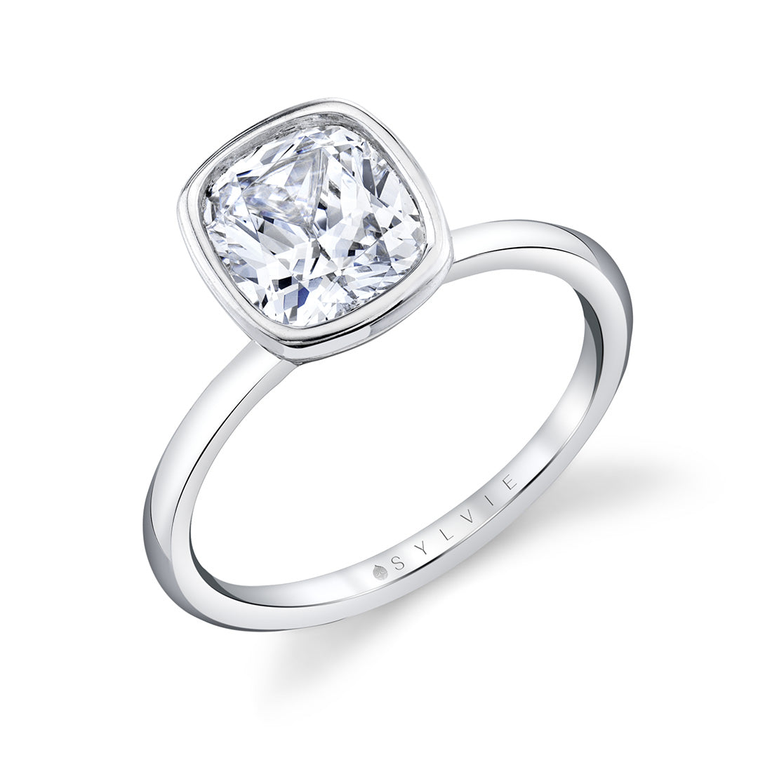 Cushion Cut Bezel Set Engagement Ring - Cliodhna