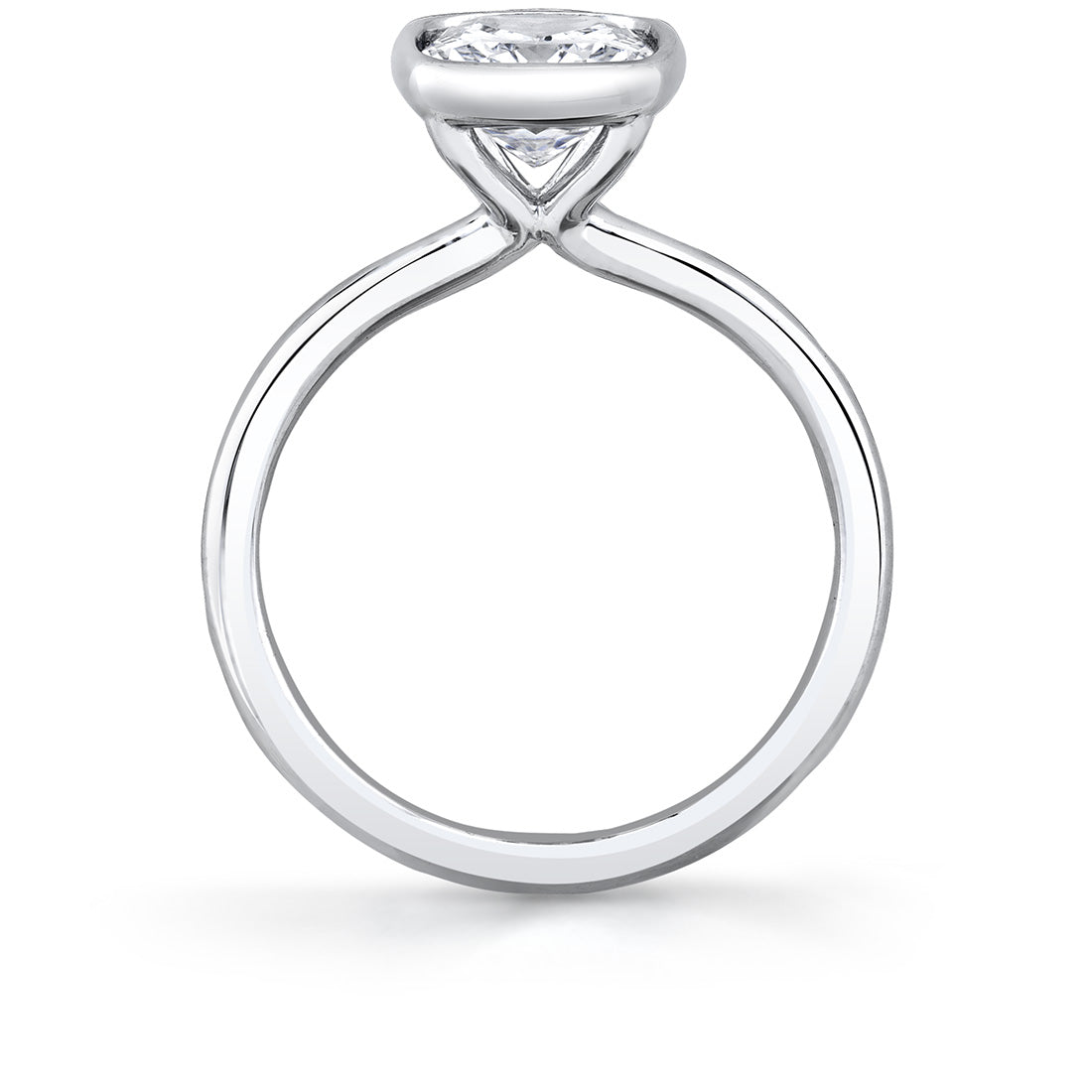 Cushion Cut Bezel Set Engagement Ring - Cliodhna